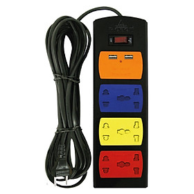Ổ Cắm Điện Robot 3 Ổ 5 Chấu + USB SPECIAL 3S5UC (Có Nắp che) - Hàng chính hãng