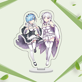 Mô hình 2D mica anime Re: Zero/ Ram, Rem (5cm x10cm)