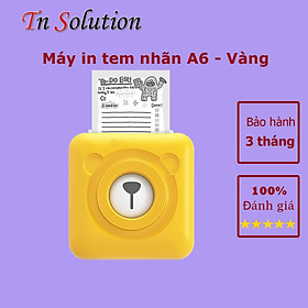 Mua Máy in tem nhãn dán  máy in nhiệt mini A6 304dpi hình gấu cute