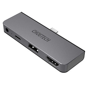 Hub sạc nhanh chia cổng PD Type-C đa năng 4 in 1 hiệu CHOETECH M13 cho Macbook / điện thoại mở rộng cổng sạc nhanh Type-C PD 3.0, 1 cổng USB 3.0, cổng HDMI chuẩn 4k, cổng AUX 3.5mm - Hàng chính hãng - Xám