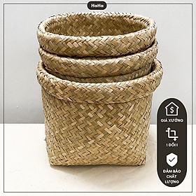 Mua Thúng cói Decor Cây cảnh - Giỏ Cói Trồng cây GCD02-25CM