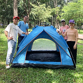 Lều Cắm Trại Tự Bung Chống Nước Dành Cho 4 Người Chống Thấm Nước, Chống Gió, Chống Tia UV, Kích thước 200x200x145cm