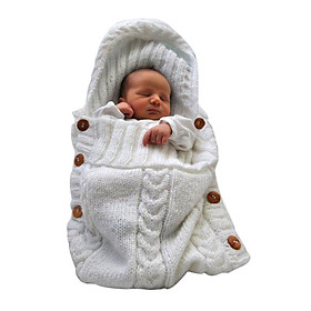 New Newborn Baby Infant Knit Crochet Swaddle Wrap Swaddling Blanket Sleeping Bag