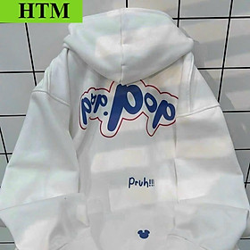 Áo Khoác Hoodie Zip POPO Form Rộng Với Chất Liệu Nỉ Bông Dày Dặn Unisex Nam Nữ Có Mũ Tiện Lợi Áo Đẹp Hàng Hot Trend HTM FASHION - Trắng