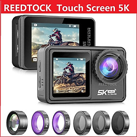 Camera hành động 5K 30FPS Màn hình cảm ứng kép 48MP EIS Điều khiển từ xa WiFi Chống nước Ống kính lọc có thể tháo rời Đầu ghi video thể thao Màu sắc: S12 Không có ống kính lọc