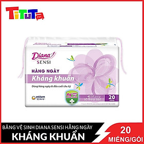 Băng Vệ Sinh Diana Daily Sensi Siêu Thấm Kháng Khuẩn (Gói 20 Miếng)