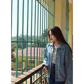 Áo khoác jean nữ rẻ túi vuông dưới tà phối đẹp chuẩn shop-A3148 - Như hình