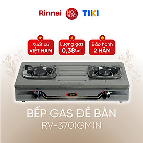 Bếp gas dương Rinnai RV-370(GM)N mặt bếp men và kiềng bếp men - Hàng chính hãng