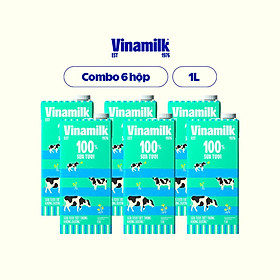 Combo 6 hộp Sữa tươi tiệt trùng Vinamilk 100% không đường - Hộp 1L