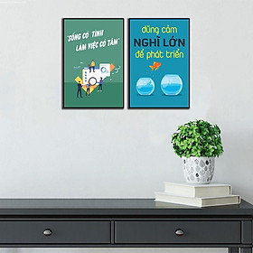 Mua Bộ tranh treo tường - tranh treo công ty - nột thất văn phòng - Tặng kèm đinh đa năng