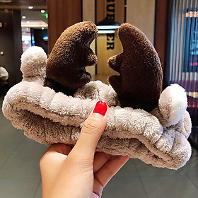 Băng đô turban cài tóc vải mềm Sừng Nai siêu xinh