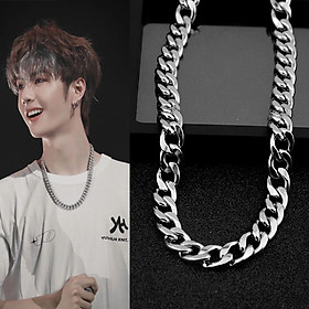 Vòng cổ dây chuyền bản to titan không rỉ