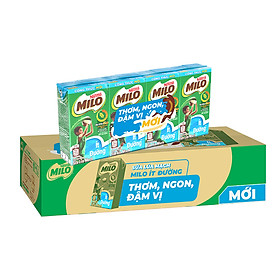 Sữa lúa mạch nestlé milo ít đường - thùng 48 hộp x 110ml