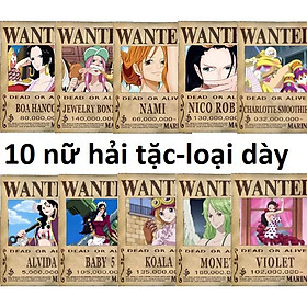 Mua Bộ 10 tấm truy nã nữ hải tặc onepiece wanted poster loại dày