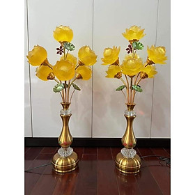 Mua Đôi đèn hoa sen lưu ly 5 bông  7 bông 72 cm - đèn thờ  dâng phật