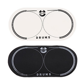2 Pieces Double Bass Drum Patch For Drumheads Kick Pad Accessory Black White