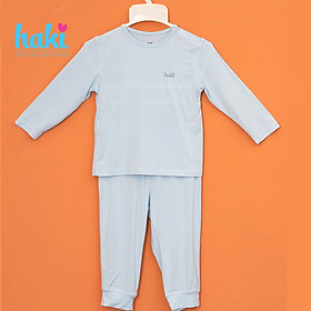 Bộ quần áo sơ sinh cho bé vải sợi tre - bamboo siêu mềm mịn cao cấp - đồ sơ sinh cho bé (4kg - 15kg) - bộ dài tay cho bé - thiết kế cài vai Haki BB004