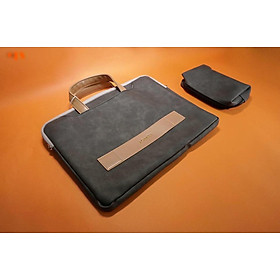 TÚI XÁCH DA, CẶP XÁCH DA CHỐNG SỐC CHO MÁY TÍNH, MACBOOK, LAPTOP - TẶNG KÈM VÍ ĐỰNG PHỤ KIỆN
