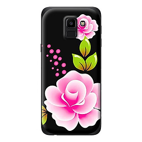 Ốp lưng cho Samsung Galaxy J6 2018 nền đen hoa hồng 1 - Hàng chính hãng