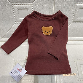 QA32 Áo cotton dài tay đính gấu dễ thương cho bé Mimo Baby