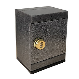 Két sắt mini khóa số không chìa đen tiết kiệm mini safe box black piggy bank