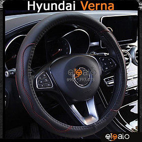 Bọc vô lăng volang xe Hyundai Veloster da PU cao cấp BVLDCD - OTOALO