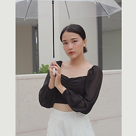 Áo kiểu crop-top tay dài