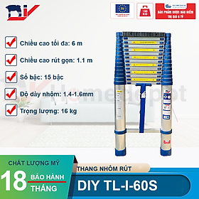 Mua Thang nhôm rút đơn cao cấp DIY TL-I-60S chiều cao sử dụng tối đa 6.0M
