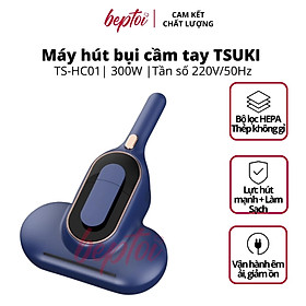 Máy hút bụi giường nệm diệt khuẩn UV TSUKI TS-HC01, dây dài 3,5 mét, lực hút 10.000 Pa - Hàng chính hãng