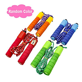 Counting Jump Rope Sponge Handle Adjustable Sports Fitness Skipping Rope With Counter Random Color