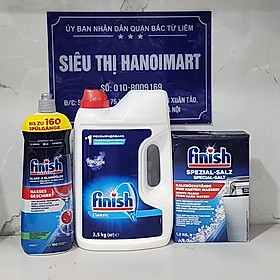 Bột rửa bát Finish 2,5kg + muối 1,2kg + bóng 750ml ( Hàng chính hãng )