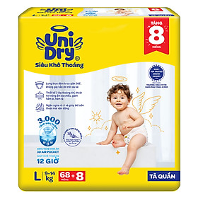 Tã quần UniDry Siêu khô thoáng gói Jumbo mới size L