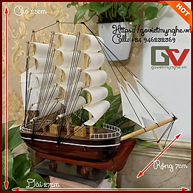 Mua Mô hình thuyền gỗ trang trí France II - thân tàu 25cm