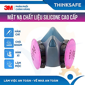 Mua Mặt nạ phòng độc 3M Thinksafe  chống độc  chuyên phòng dịch  chống giọt bắn  lọc bụi mịn pm2.5  khói hàn - 7502/2097