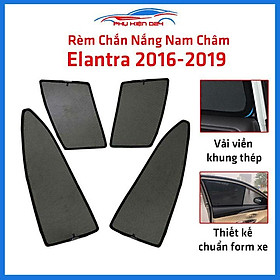 Hình ảnh Bộ 4 rèm chắn nắng nam châm Elantra 2016-2017-2018-2019 khung cố định chống tia UV