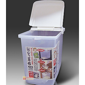 Thùng đựng gạo thông minh có nắp, bánh xe & ca đong (10kg) - Hàng Nội Địa Nhật