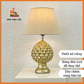 Mua Đèn ngủ để bàn trang trí thân gốm sứ hình búp sen vàng kiểu dáng cổ điển DS-TL9458