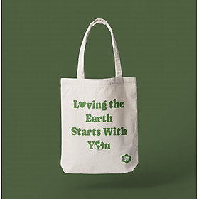Túi tote canvas 33x38cm, màu trắng ngà tự nhiên, thân thiện môi trường