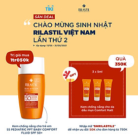 Kem chống nắng cho bé và da nhạy cảm Rilastil Sun System Pediatric Ppt Baby Comfort Fluid Spf 50+ (50ml)