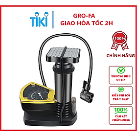 Bơm mini đạp chân - Bơm đa năng - Bơm được xe đạp, xe máy, các loại bóng, phao có đồng hồ đo áp suất - Tặng kim bơm các loại - Chính Hãng