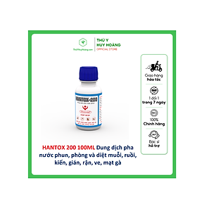 HANTOX 200 100ML Dung dịch pha nước phun, phòng và diệt muỗi, ruồi, kiến, gián, rận, ve, mạt gà