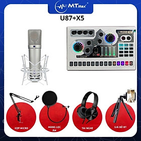 Mua Combo sound card X5 + mic thu âm U87 chuyên hát nhạc livestream tặng kèm full phụ kiện hát nhạc cực hay