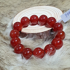 Vòng Tay Phong Thủy Đá Mã Nảo Đỏ Thiên Nhiên Cho Người Mệnh Hỏa Thổ Size 14li - VTMNCT0004