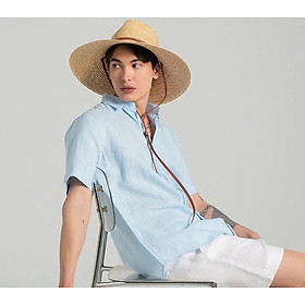 Áo Sơ Mi Nam Trơn Basic Ngắn Tay Vải Linen Premium 100% Tự Nhiên