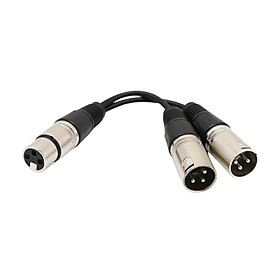 30cm Microphone Plug Cable 3pin XLR Female to Dual 2 XLR Male Plug Y Splitter