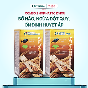 Combo 2 Hộp Natto Ichou Phòng Ngừa Đột Quỵ Genki Fami, Nhật Bản Hộp 90 Viên