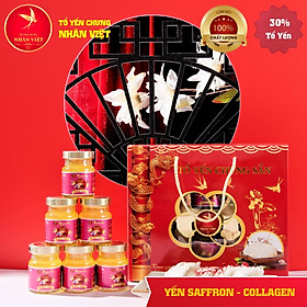 [Hộp 6 Lọ] Nước Yến Sào Chưng Saffron Collagen Nhân Việt 30% Yến Hũ 70ml