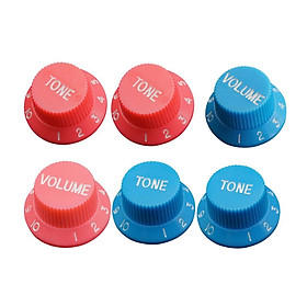 Plastic 2x Volume 4x Tone Control Switch Knobs Caps for  ST SQ Electric Guitar