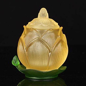 Mua CHÉN NƯỚC THỜ SEN NỤ LƯU LY VÀNG ĐẾ LÁ - TL106