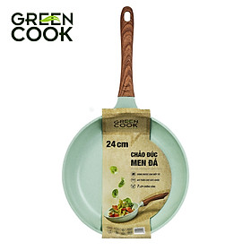 Mua Chảo đúc đáy từ chống dính men đá ceramic xanh ngọc 24 cm Green Cook GCP06-24IH công nghệ Hàn Quốc - Hàng chính hãng